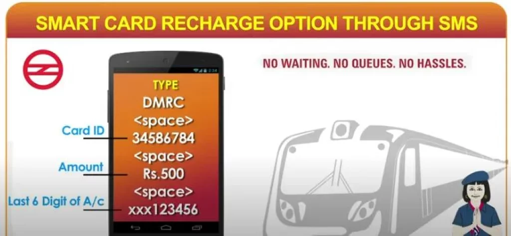 Delhi Metro Card Recharge via SMS